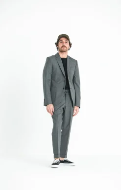 Drapeau Noir Blazer Laine Fresco Gris Shop