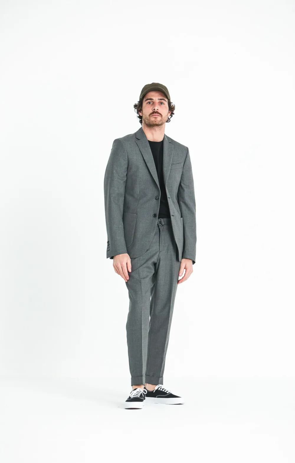Drapeau Noir Blazer Laine Fresco Gris Shop