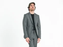 Drapeau Noir Blazer Laine Fresco Gris Shop