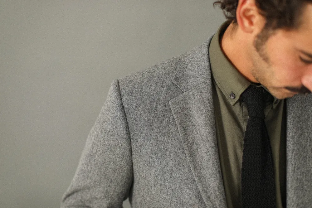 Drapeau Noir Blazer semi-entoilé flanelle light Grey Store
