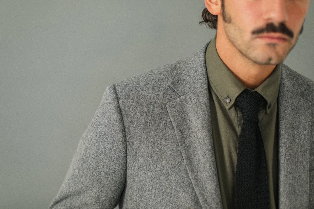 Drapeau Noir Blazer semi-entoilé flanelle light Grey Store