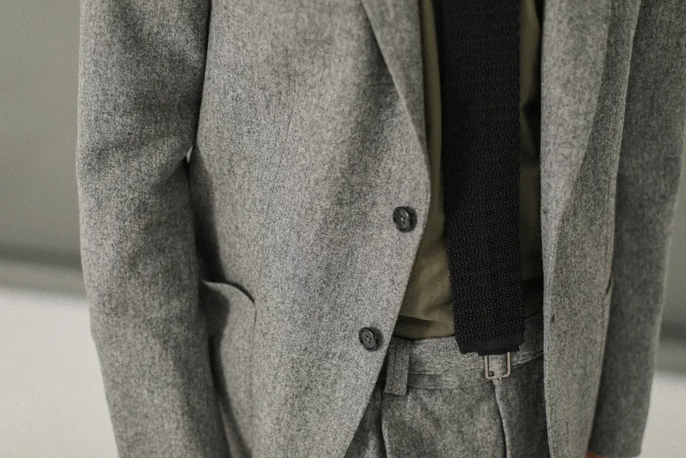 Drapeau Noir Blazer semi-entoilé flanelle light Grey Store