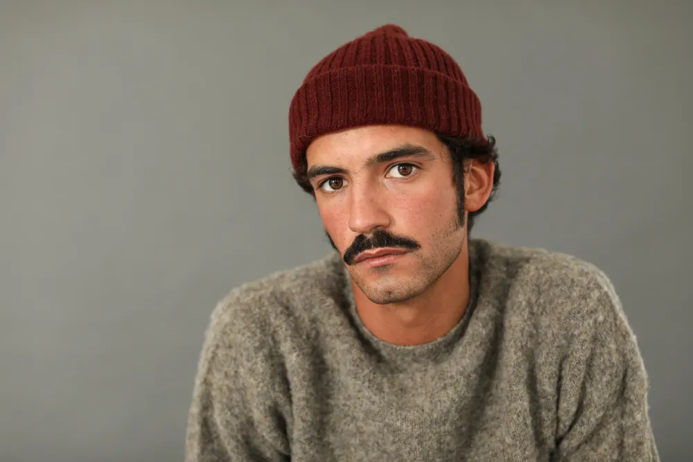 Drapeau Noir Bonnet Laine & Alpaga Bordeaux Store