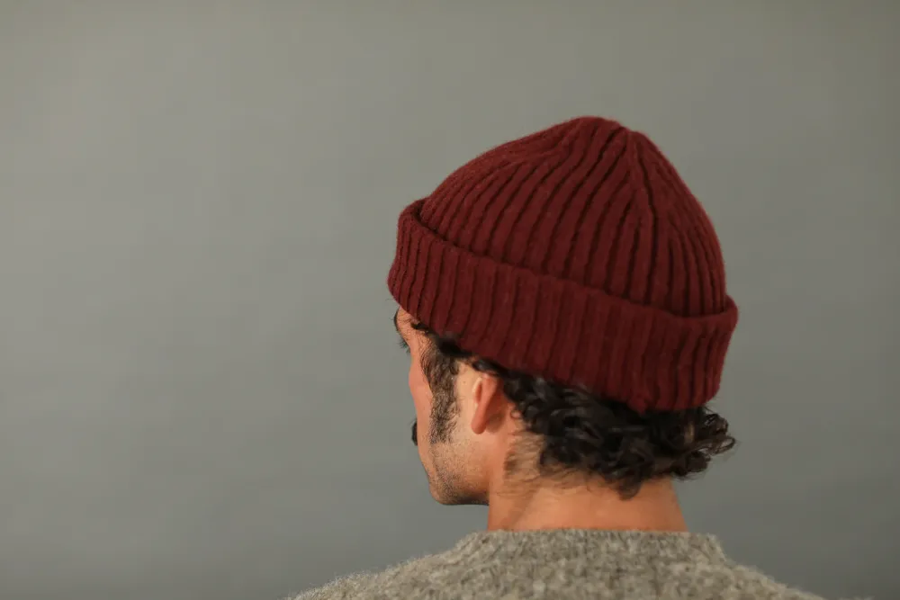 Drapeau Noir Bonnet Laine & Alpaga Bordeaux Store