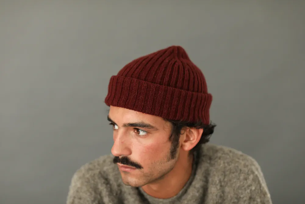 Drapeau Noir Bonnet Laine & Alpaga Bordeaux Store