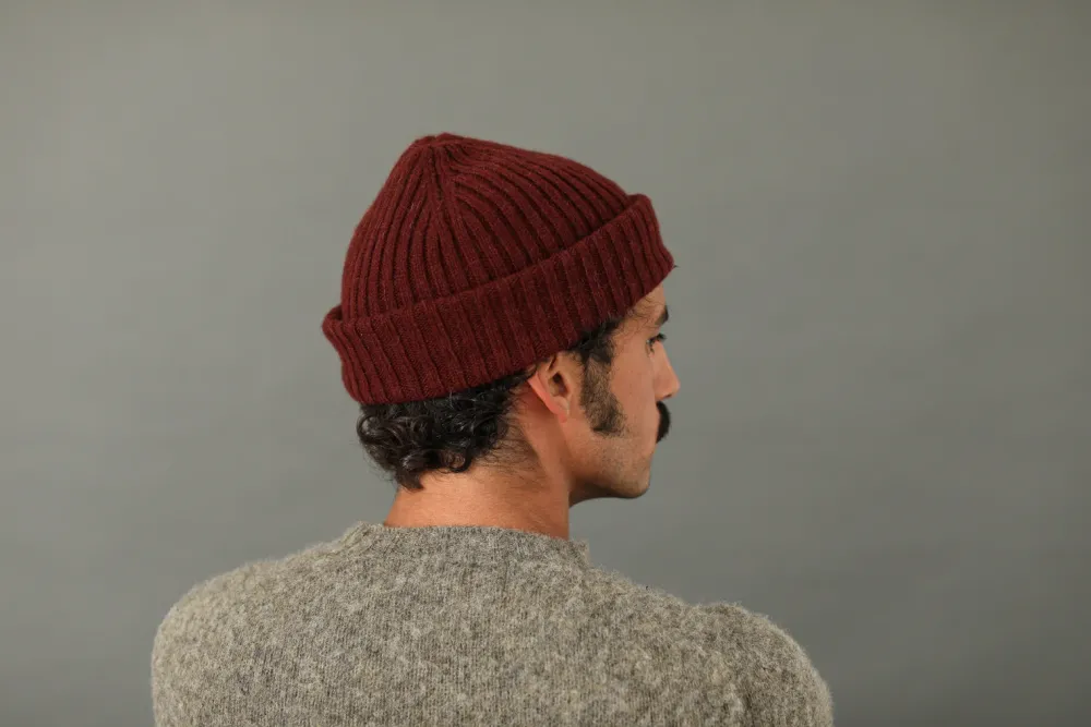 Drapeau Noir Bonnet Laine & Alpaga Bordeaux Store