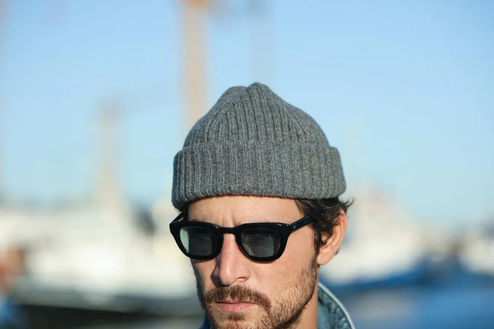 Drapeau Noir Bonnet laine & alpaga Gris Shop