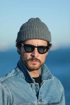 Drapeau Noir Bonnet laine & alpaga Gris Shop