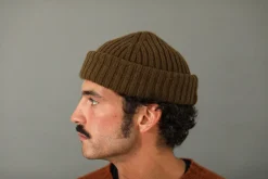 Drapeau Noir Bonnet laine & alpaga Khaki Best Sale