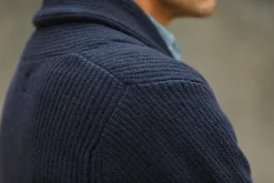 Drapeau Noir Cardigan Lambswool Navy Discount