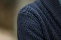 Drapeau Noir Cardigan Lambswool Navy Discount
