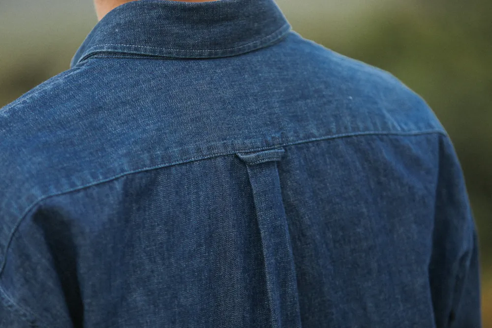 Drapeau Noir Chemise Denim Japonais - Modern Fit Indigo Outlet