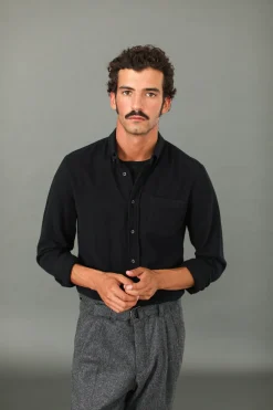 Drapeau Noir Chemise Flanelle e - Fit Classique Noir Cheap