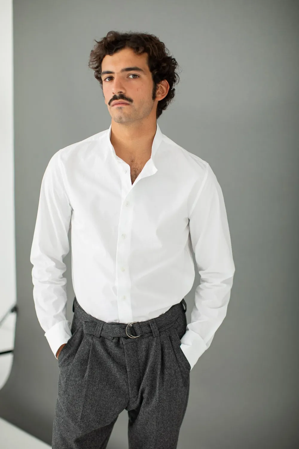 Drapeau Noir Chemise Oxford - Col Inversé Blanc Cheap