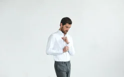 Drapeau Noir Chemise Oxford Col Officier Bleu ciel Light Blue Store