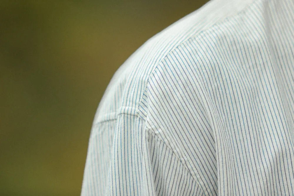 Drapeau Noir Chemise Oxford Crème Rayures - Modern Fit Stripes Blue Cheap