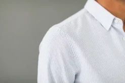 Drapeau Noir Chemise Oxford Rayée Bleue - Fit Classic Stripes Blue Flash Sale