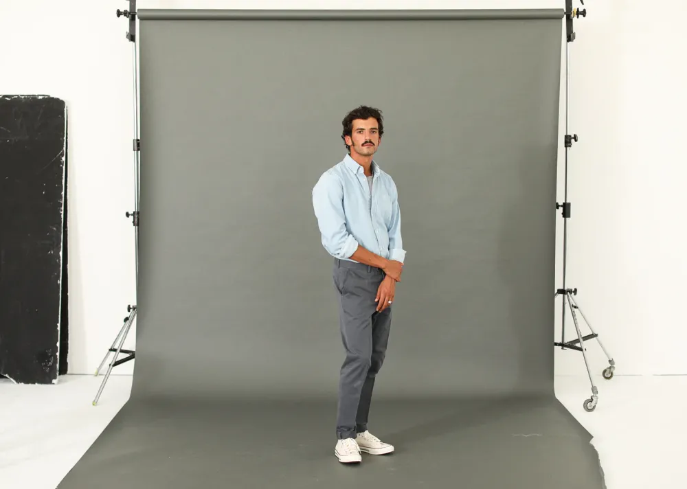 Drapeau Noir Chino Ajusté Gris Dark Grey Fashion