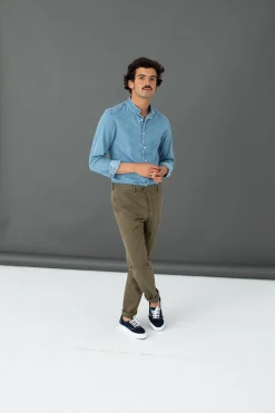 Drapeau Noir Chino Twill italien - Coupe ajusté Khaki Fashion