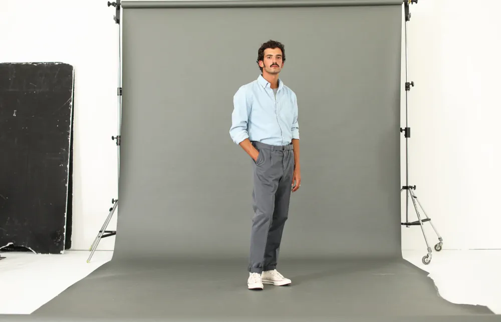 Drapeau Noir Chino Militaire à Pince Gris Grey Hot
