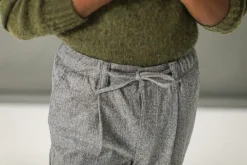 Drapeau Noir City Pant Flanelle Gris Clair Light Grey New