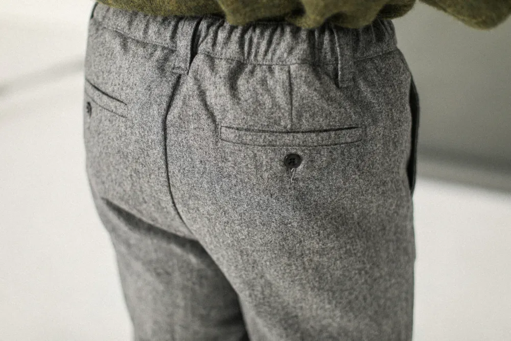 Drapeau Noir City Pant Flanelle Gris Clair Light Grey New