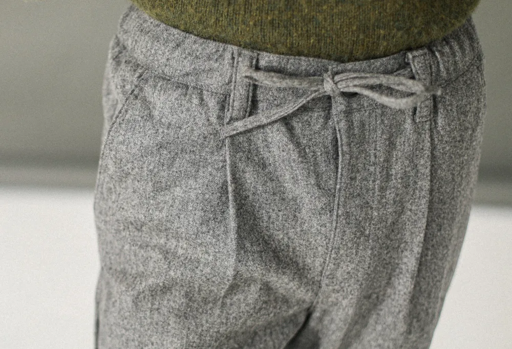 Drapeau Noir City Pant Flanelle Gris Clair Light Grey New