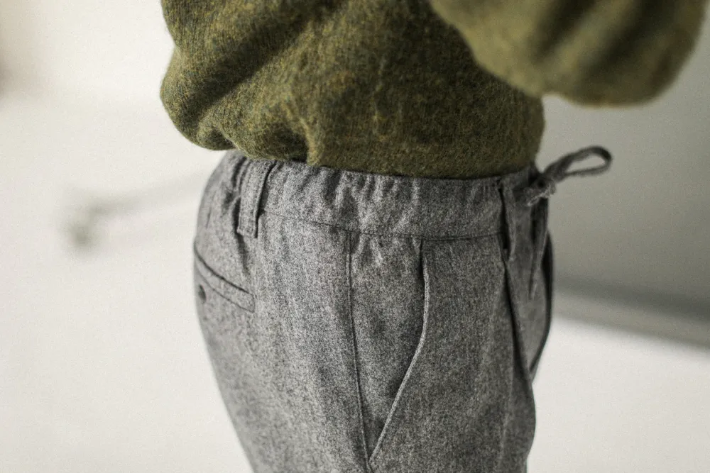 Drapeau Noir City Pant Flanelle Gris Clair Light Grey New