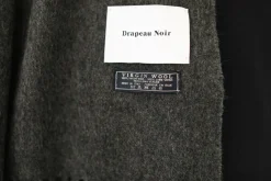 Drapeau Noir Echarpe Oversize Lambswool Gris Chiné Dark Grey Fashion