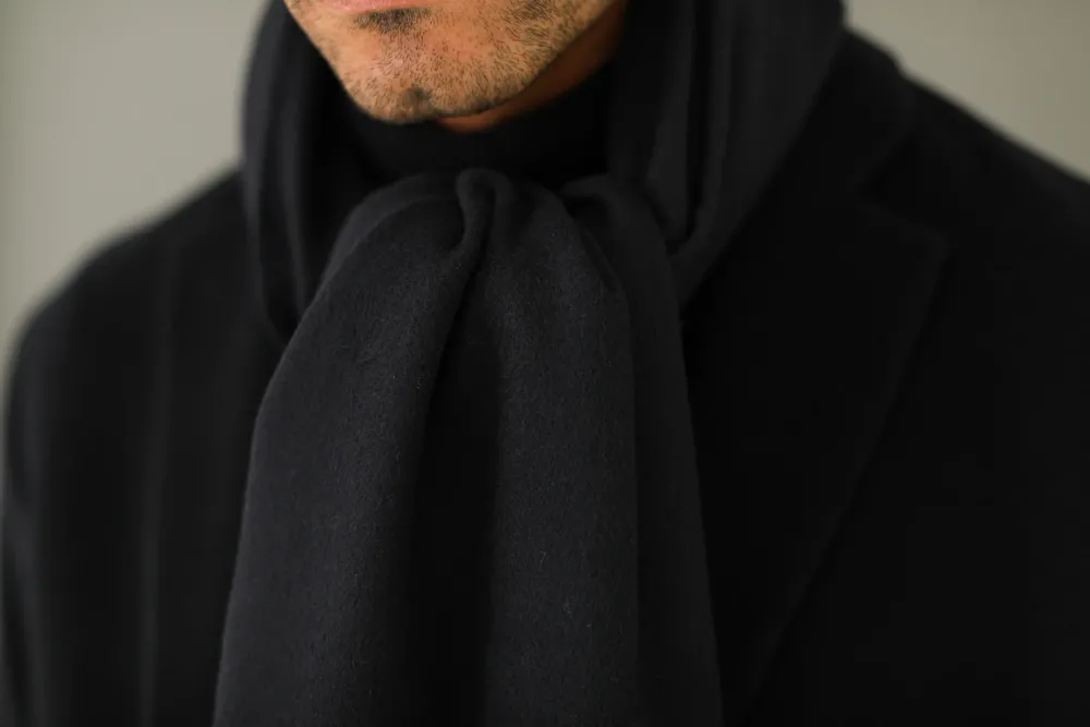 Drapeau Noir Echarpe Oversize Lambswool Marine Navy Clearance
