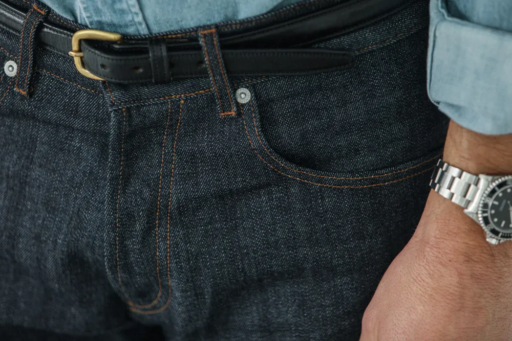 Drapeau Noir Jean Japanese Selvedge Brut - Tapered Fit Indigo Outlet
