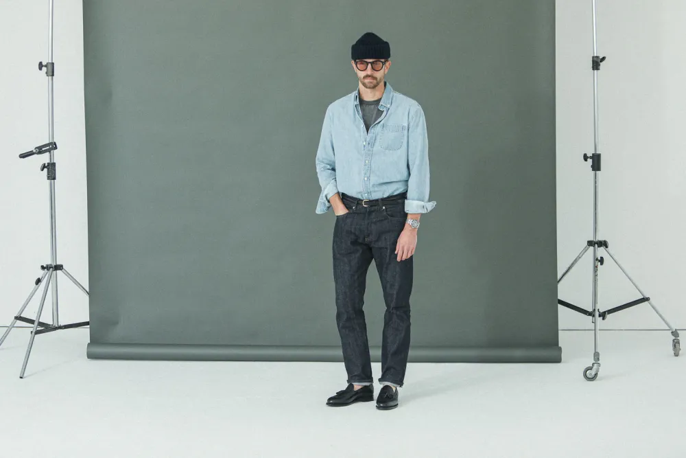 Drapeau Noir Jean Japanese Selvedge Brut - Tapered Fit Indigo Outlet