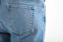 Drapeau Noir Jean Kurabo Selvedge Bleached Tapered Light Blue Shop