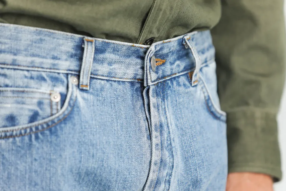 Drapeau Noir Jean Kurabo Selvedge Bleached Light Blue Best Sale