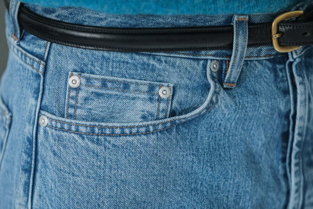 Drapeau Noir Jean Selvedge blue bleach - Comfort Fit Cheap