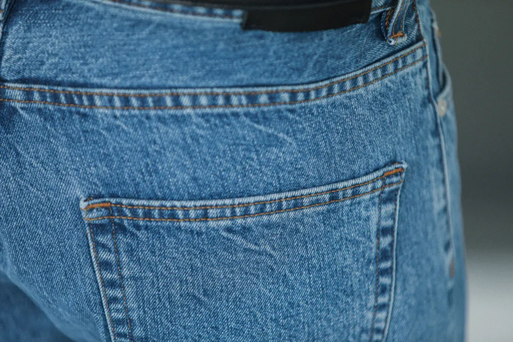 Drapeau Noir Jean Selvedge Blue Bleach - Athletic Fit Light Blue Cheap