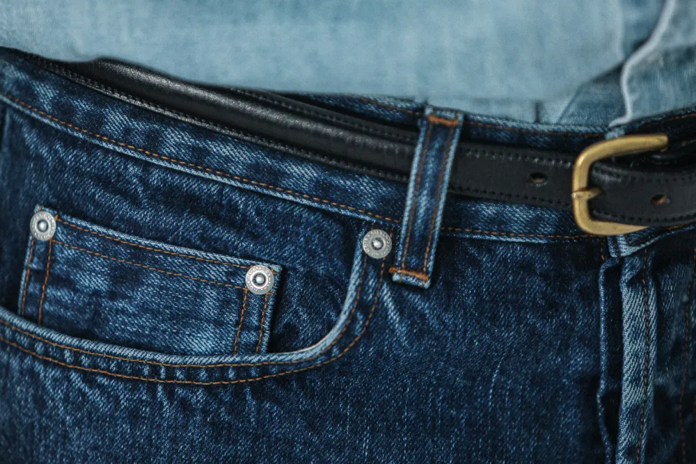 Drapeau Noir Jean Selvedge Blue Stonewash - Athletic Fit Bleu Best
