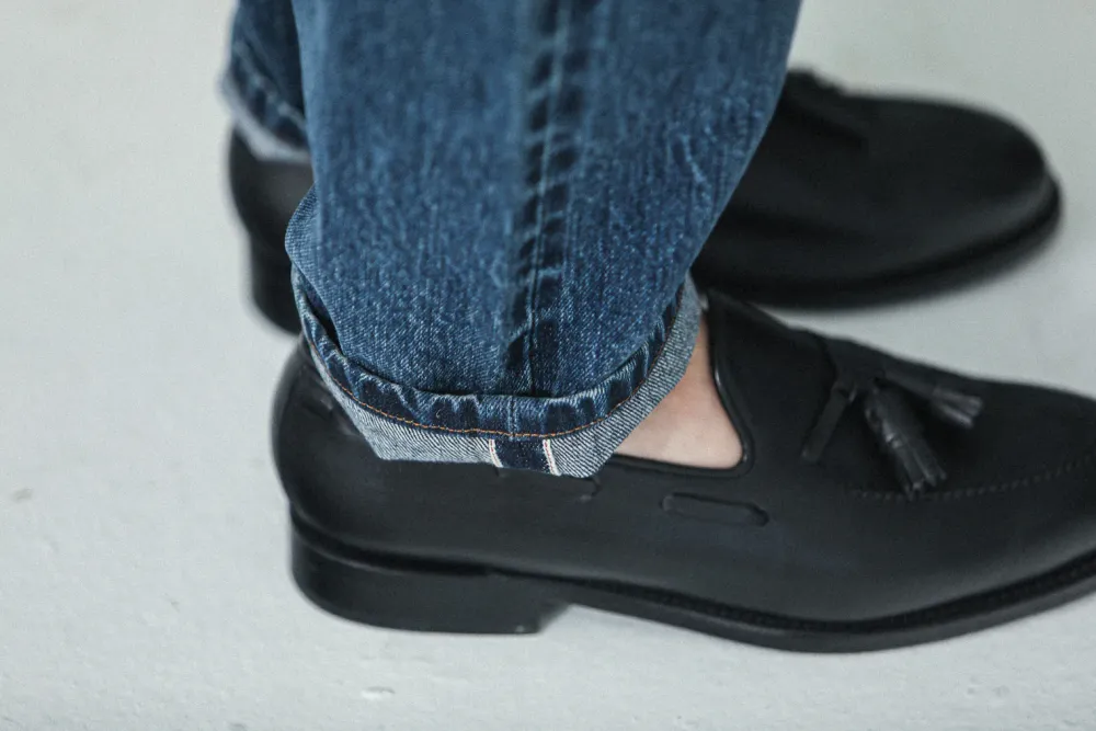 Drapeau Noir Jean Selvedge Blue Stonewash - Athletic Fit Bleu Best