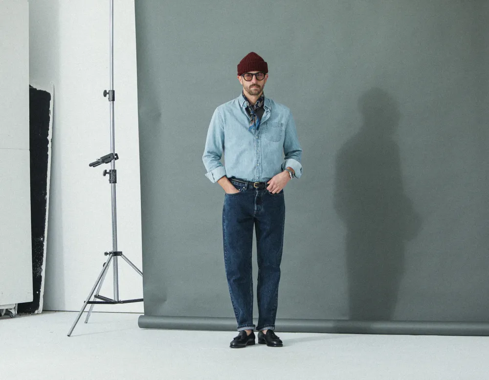 Drapeau Noir Jean Selvedge Blue Stonewash - Athletic Fit Bleu Best