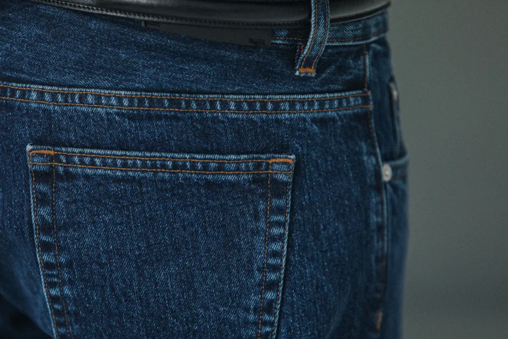 Drapeau Noir Jean Selvedge Blue Stonewash - Tapered Fit Bleu Best Sale