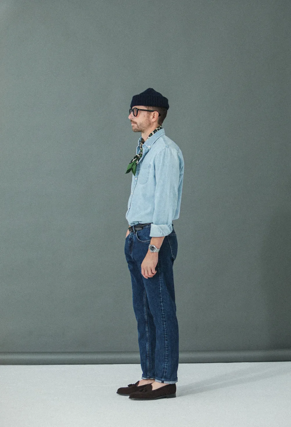 Drapeau Noir Jean Selvedge Blue Stonewash - Tapered Fit Bleu Best Sale