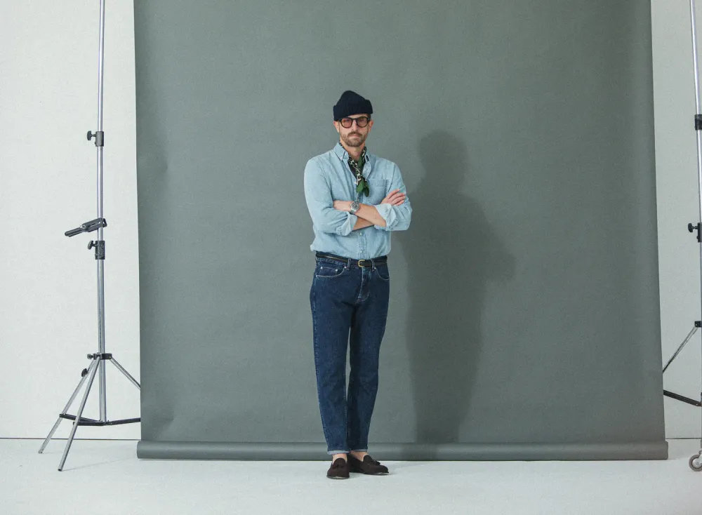 Drapeau Noir Jean Selvedge Blue Stonewash - Tapered Fit Bleu Best Sale