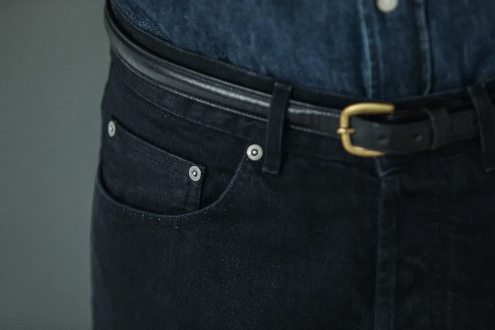 Drapeau Noir Jean Selvedge - Tapered Fit Noir Clearance
