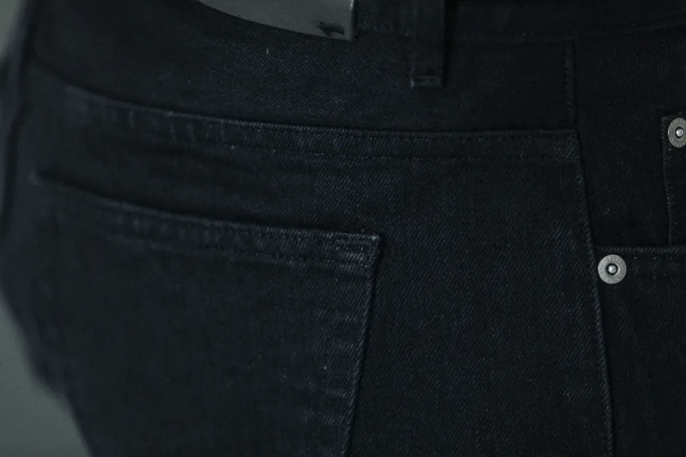 Drapeau Noir Jean Selvedge - Tapered Fit Noir Clearance