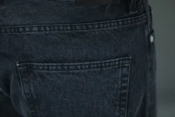 Drapeau Noir Jean Selvedge Noir Stonewash - Athletic Fit Flash Sale