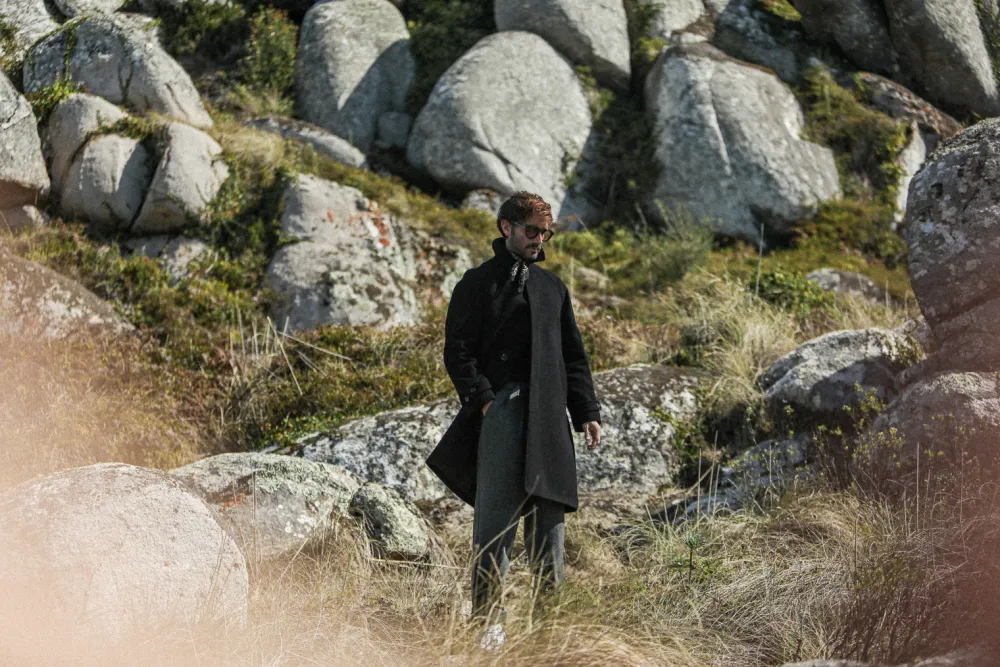 Drapeau Noir Manteau Balmaccan Laine & Cachemire Noir Best