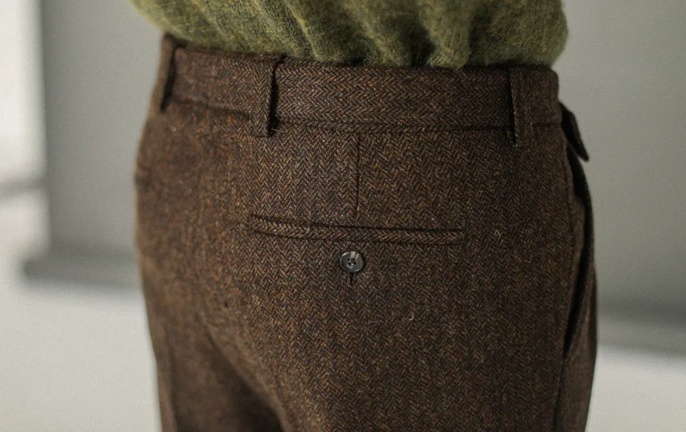 Drapeau Noir Pantalon à double pince - Chevrons Marron Sale