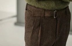 Drapeau Noir Pantalon à double pince - Chevrons Marron Sale