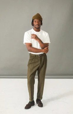 Drapeau Noir Pantalon à double pince Chevrons Kaki Shop