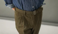 Drapeau Noir Pantalon à double pince Chevrons Kaki Shop